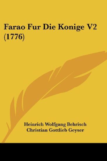 Behrisch, H: Farao Fur Die Konige V2 (1776)
