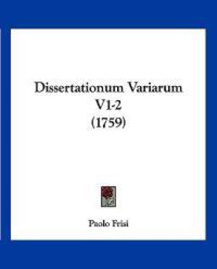 Dissertationum Variarum V1-2 (1759)