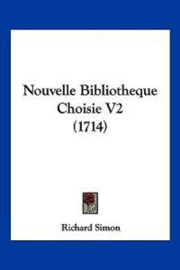 Nouvelle Bibliotheque Choisie V2 (1714)