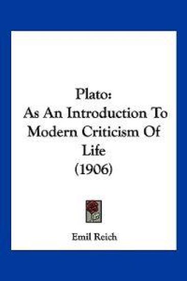 Plato – Emil Reich, kirjan kansikuva