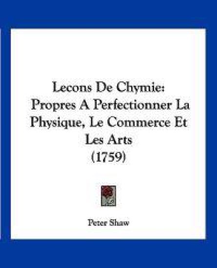 Lecons De Chymie