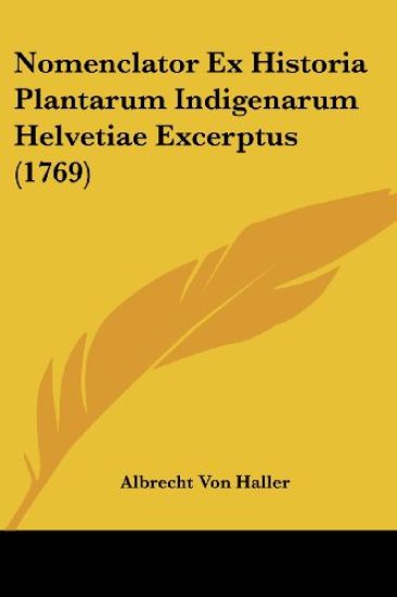 Nomenclator Ex Historia Plantarum Indigenarum Helvetiae Excerptus (1769)