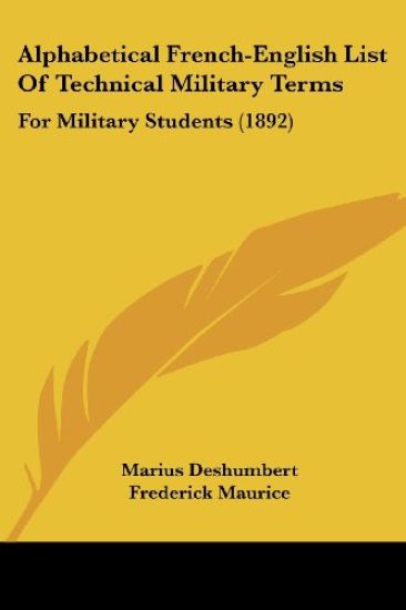 Alphabetical French-english List of Technical Military Terms