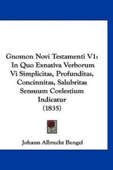 Gnomon Novi Testamenti V1