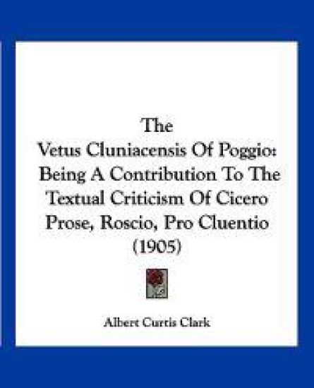 The Vetus Cluniacensis Of Poggio