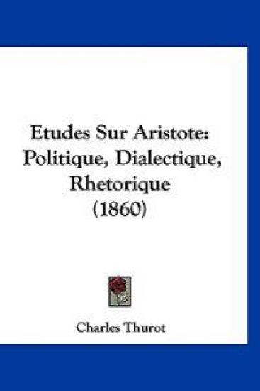 Etudes Sur Aristote