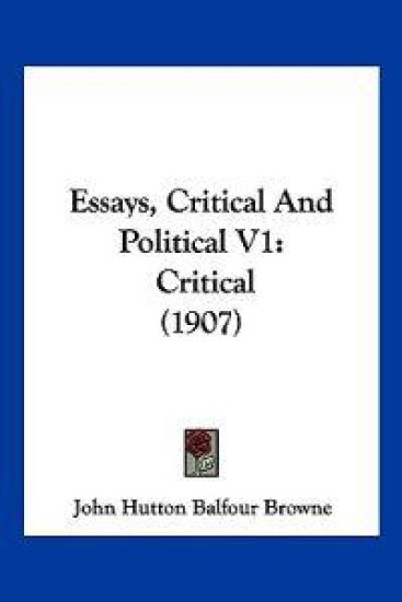 Essays, Critical And Political V1