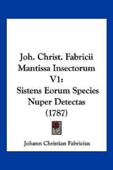 Joh. Christ. Fabricii Mantissa Insectorum V1