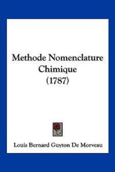 Methode Nomenclature Chimique (1787)