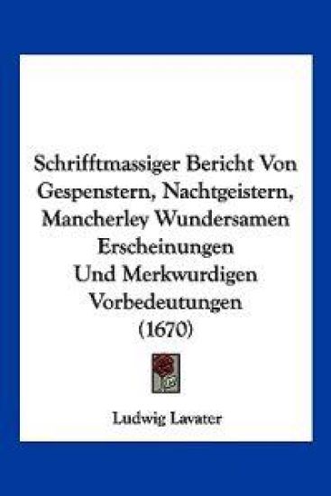 Lavater, L: Schrifftmassiger Bericht Von Gespenstern, Nachtg