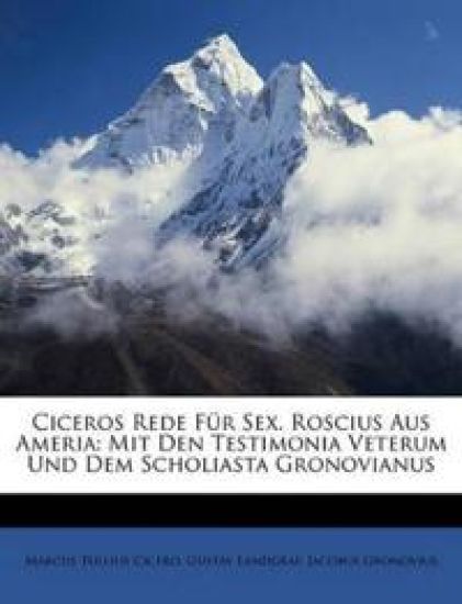 Ciceros Rede Fur Sex. Roscius Aus Ameria