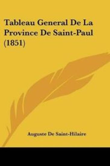 Tableau General De La Province De Saint-Paul (1851)