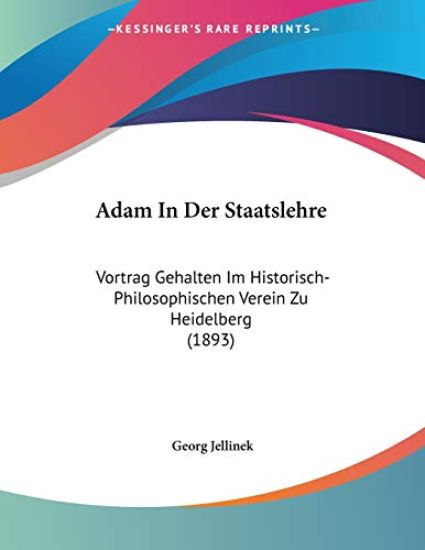 Jellinek, G: Adam In Der Staatslehre