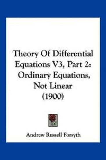 Theory Of Differential Equations V3, Part 2
