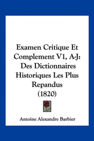 Examen Critique Et Complement V1, A-J