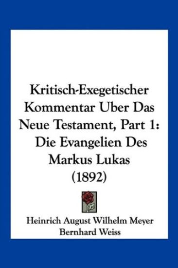 Meyer, H: Kritisch-Exegetischer Kommentar Uber Das Neue Test