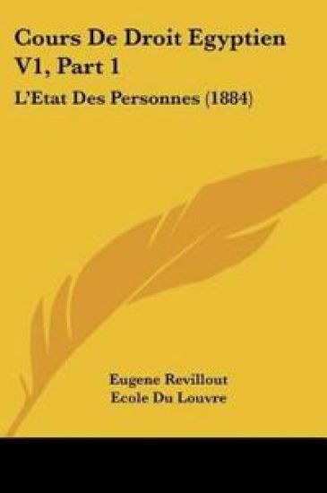 Cours De Droit Egyptien V1, Part 1