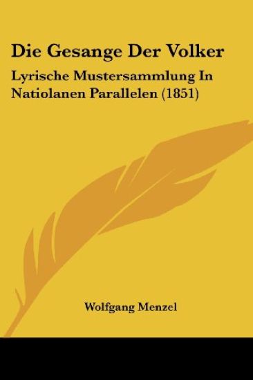 Menzel, W: Gesange Der Volker