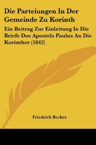 Becker, F: Parteiungen In Der Gemeinde Zu Korinth