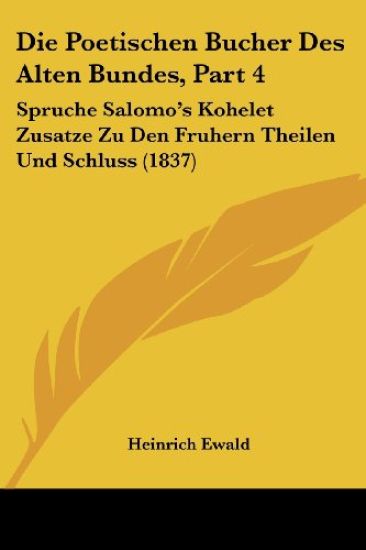 Ewald, H: Poetischen Bucher Des Alten Bundes, Part 4