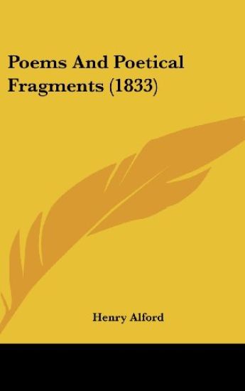 Poems And Poetical Fragments (1833)