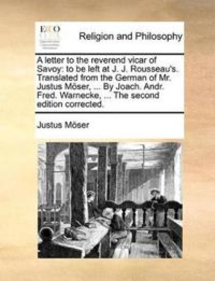 A Letter to the Reverend Vicar of Savoy