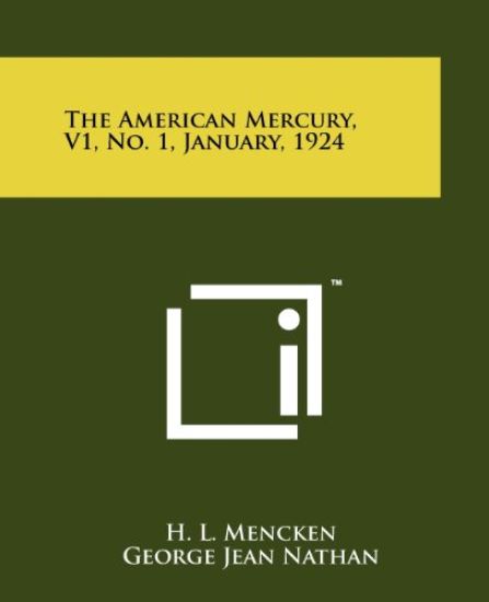 The American Mercury, V1, No. 1, January, 1924