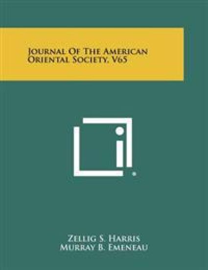 Journal of the American Oriental Society, V65