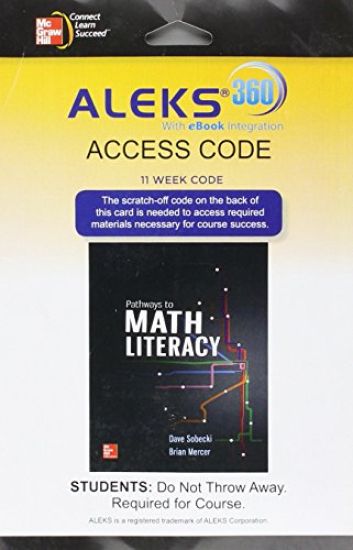 Aleks 360 for Pathways to Math Literacy (11 Weeks) Access Card