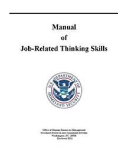 Manual of Job-Related Thinking Skills – U.S. Department of Homeland Security, kirjan kansikuva