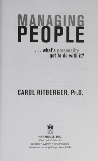 Managing People...What's Personality Got To Do With It?