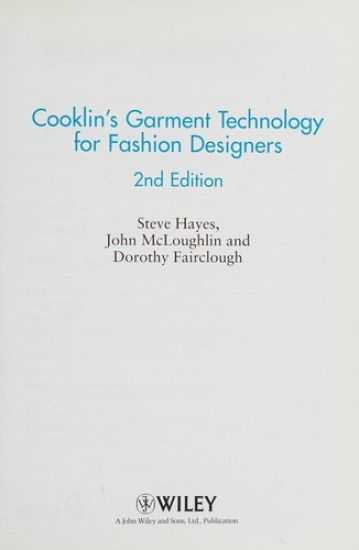 Cooklin's Garment Technology for Fashion Designers
