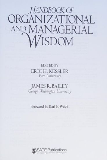 Handbook of Organizational and Managerial Wisdom