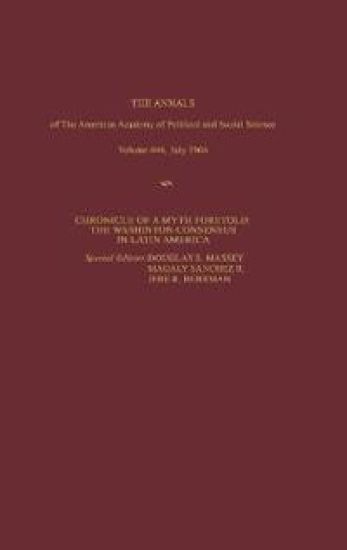 Chronicle of a Myth Foretold: The Washington Consensus in Latin America – Douglas S. Massey, kirjan kansikuva
