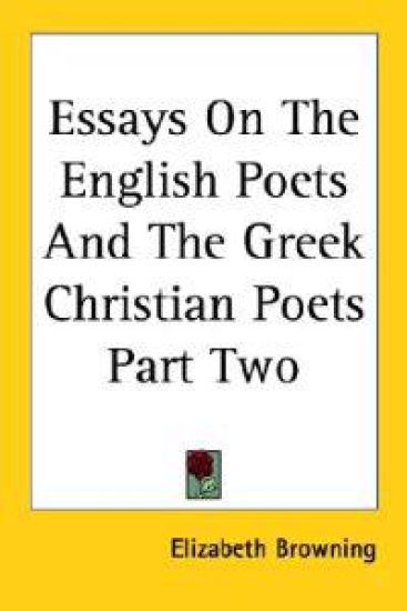Essays on the English Poets and the Greek Christian Poets – Elizabeth Barrett Browning, kirjan kansikuva