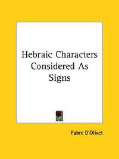 Hebraic Characters Considered As Signs