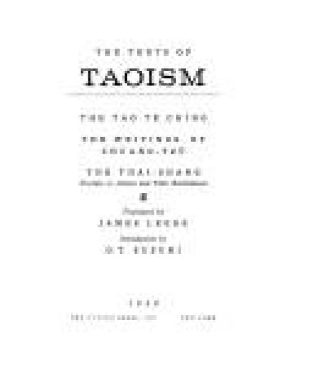 The Texts of Taoism: the Tao Te Ching, T