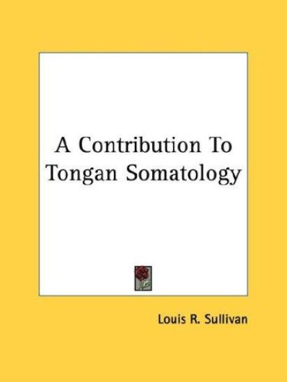 A Contribution to Tongan Somatology