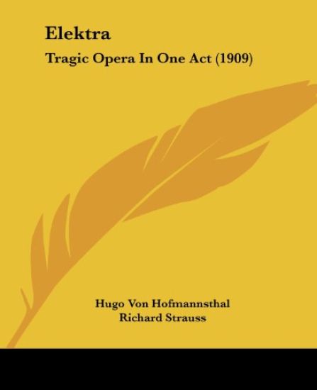 Elektra – Hugo Von Hofmannsthal, kirjan kansikuva