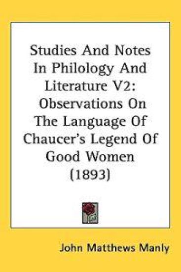 Studies and Notes in Philology and Literature