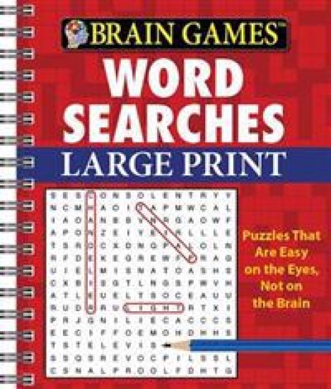 Brain Games - Word Searches - Large Print (Red)