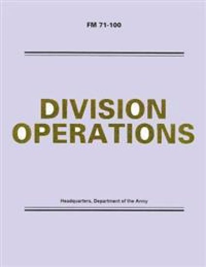 Division Operations (FM 71-100) – Department Of the Army, kirjan kansikuva