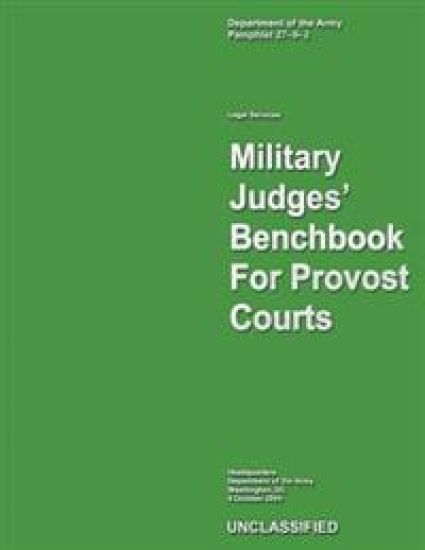 Military, Judges Bench Book For Provost Courts