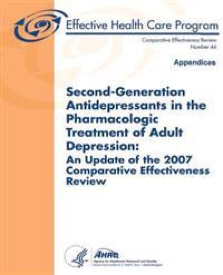 Second-Generation Antidepressants in the Pharmacologic Treatment of Adult Depression: An Update of the 2007 Comparative Effectiveness Review: Appendic