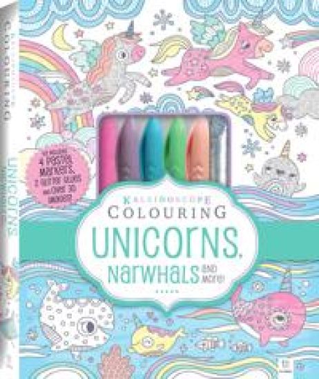Kaleidoscope Pastel Colouring Kit: Unicorns, Narwhals, More