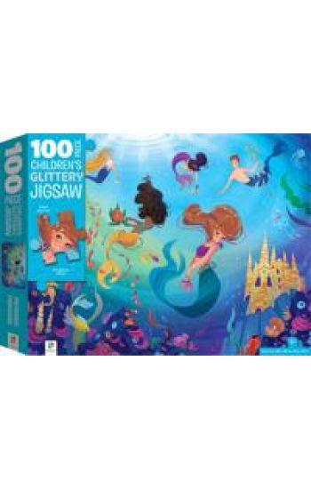 100-Piece Children's Glittery Jigsaw: Mermaid Paradise