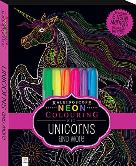 Kaleidoscope Neon Colouring Kit: Unicorns and More