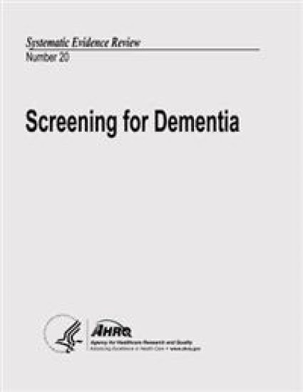 Screening for Dementia: Systematic Evidence Review Number 20