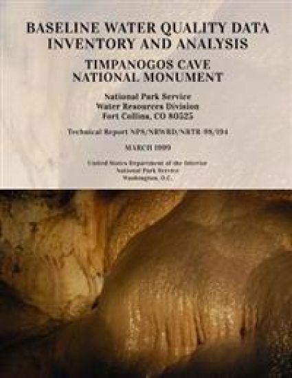 Baseline Water Quality Data Inventory and Analysis: Timpanogos Cave National Monument