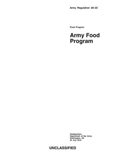 Army Food Program – Department Of the Army, kirjan kansikuva
